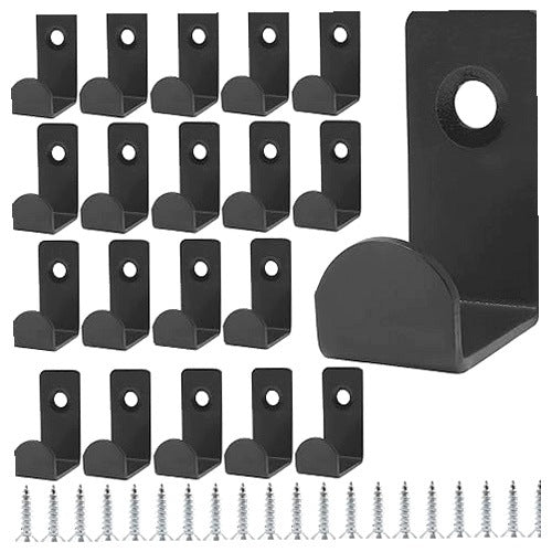 METAL WALL HOOKS BLACK 20 PCS WALL MOUNT KIT
