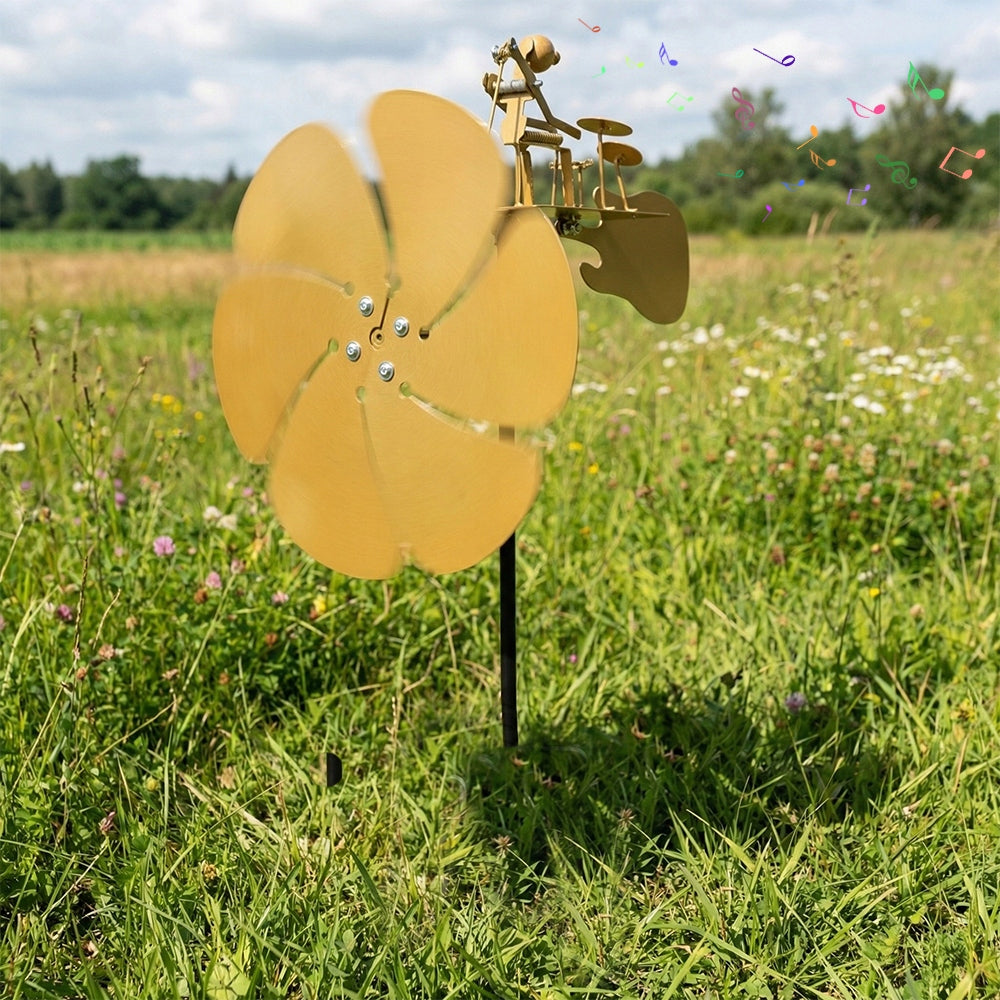 METAL WINDMILL ROCK DRUMMER STEAMPUNK FOR GARDEN, TERRACE, BALCONY Manufacturer code WIATRAK PERKUSISTA DEKORACJA