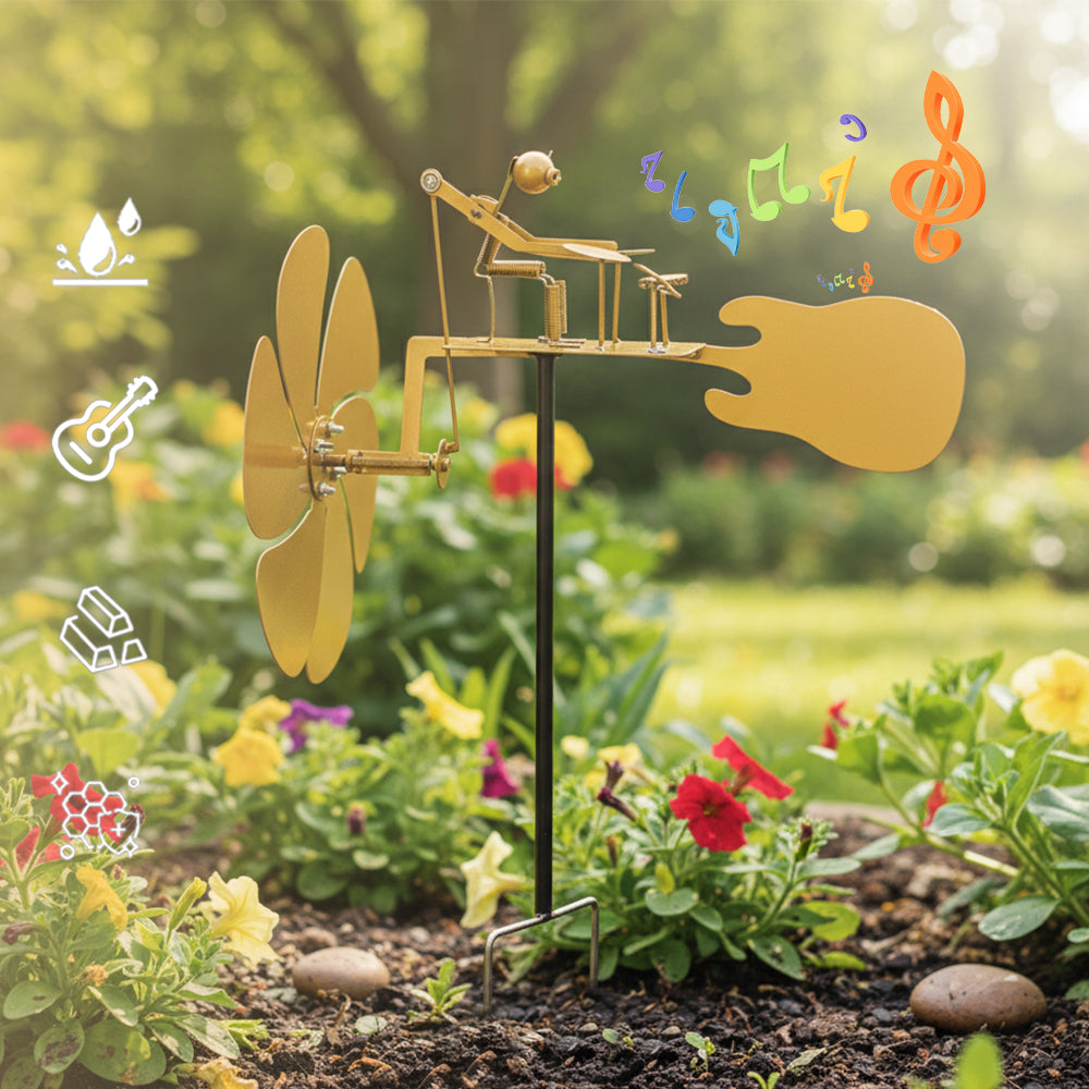 METAL WINDMILL ROCK DRUMMER STEAMPUNK FOR GARDEN, TERRACE, BALCONY Manufacturer no brand