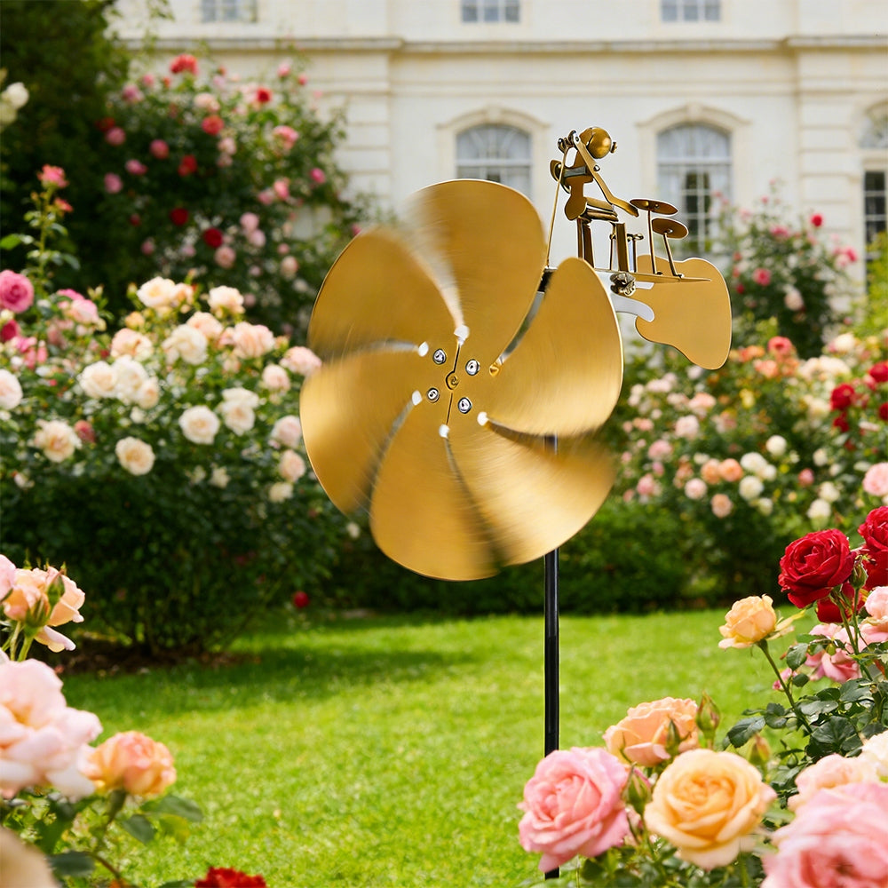 METAL WINDMILL ROCK DRUMMER STEAMPUNK FOR GARDEN, TERRACE, BALCONY Product weight with unit packaging 0.46 kg