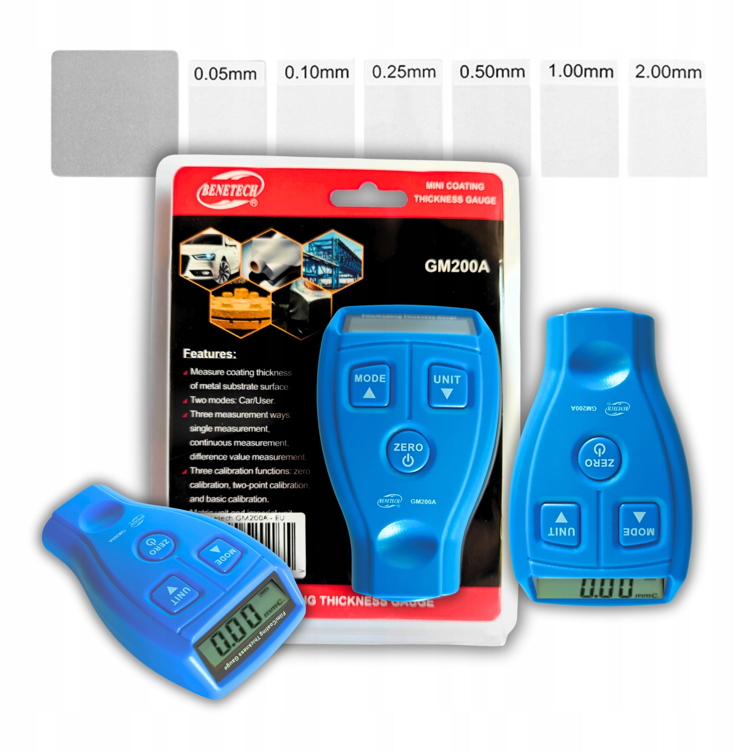 METER PAINT COATING THICKNESS TESTER ALUMINUM STEEL THICKNESS GAUGE