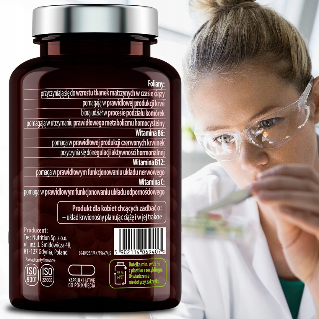 METHYLATED Folic Acid + Vitamin B12 B6 C Pregnancy Blood Nervous System FOLIAN Name Kwas Foliowy Metylowany +