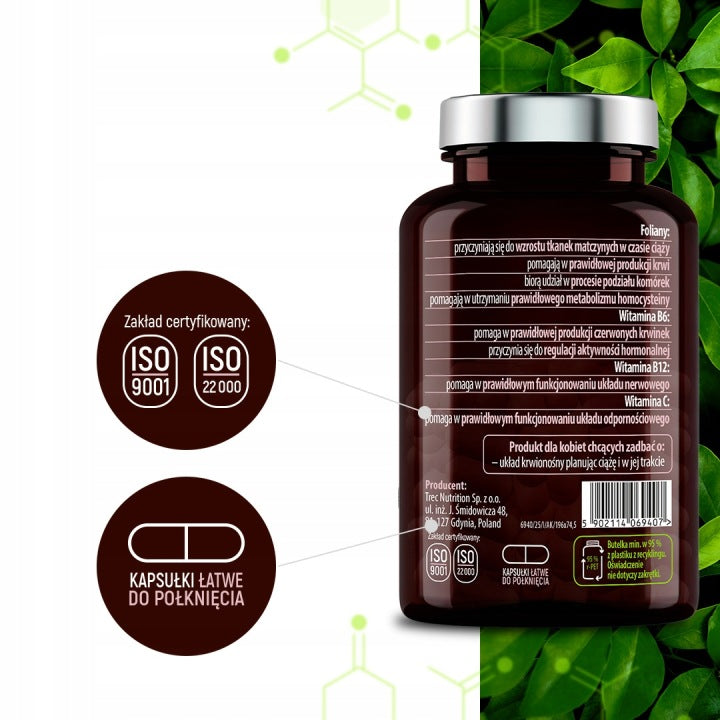 METHYLATED Folic Acid + Vitamin B12 B6 C Pregnancy Blood Nervous System FOLIAN Packaging status original