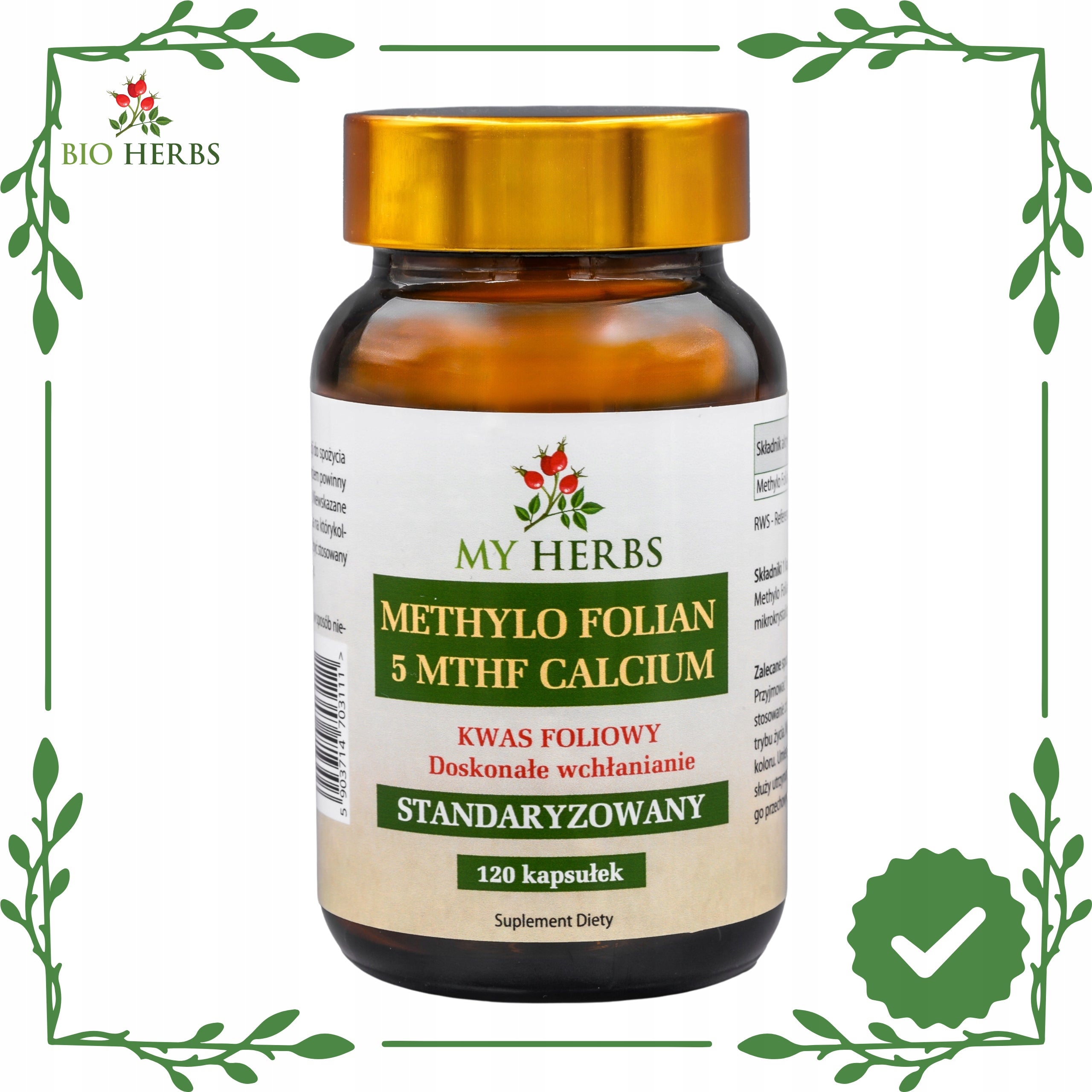 METHYLO FOLATE 5 MTH CALCIUM FOLIC ACID STANDARDIZED 120 KAPS Medical device no