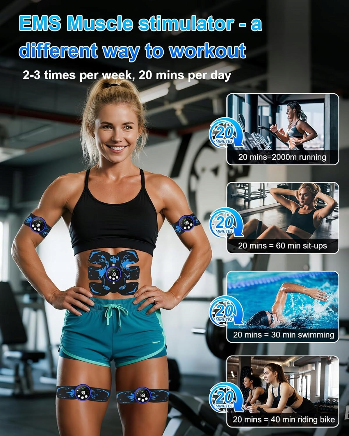 MEXLYCA Electronic EMS muscle stimulator, 8 modes, 29 levels Size universal