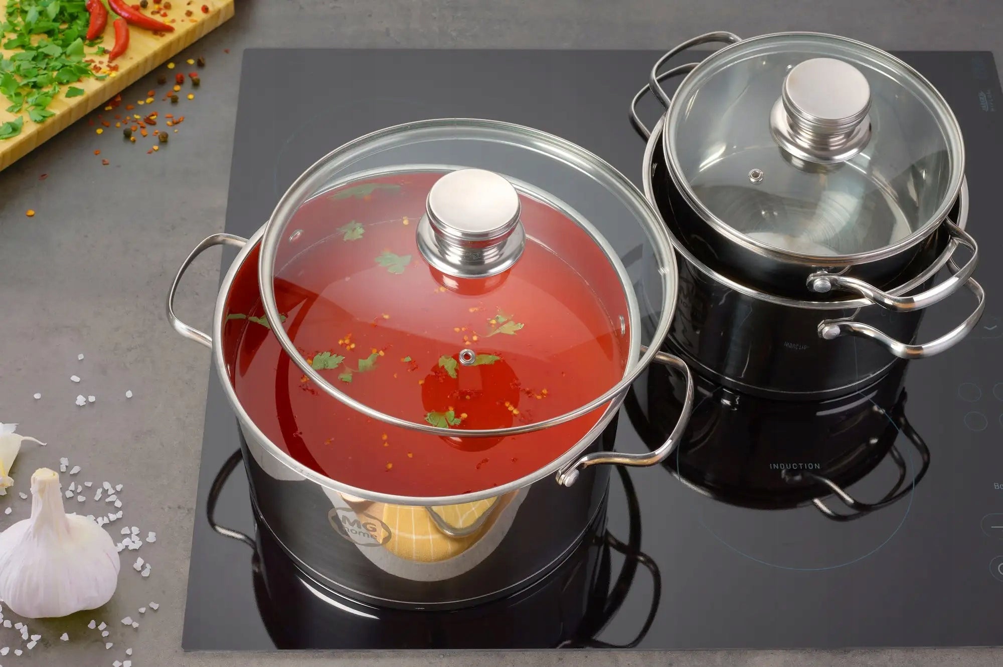 MG HOME SATINO POT SET 6 EL STAINLESS STEEL MAGDA GESSLER Brand MG Home