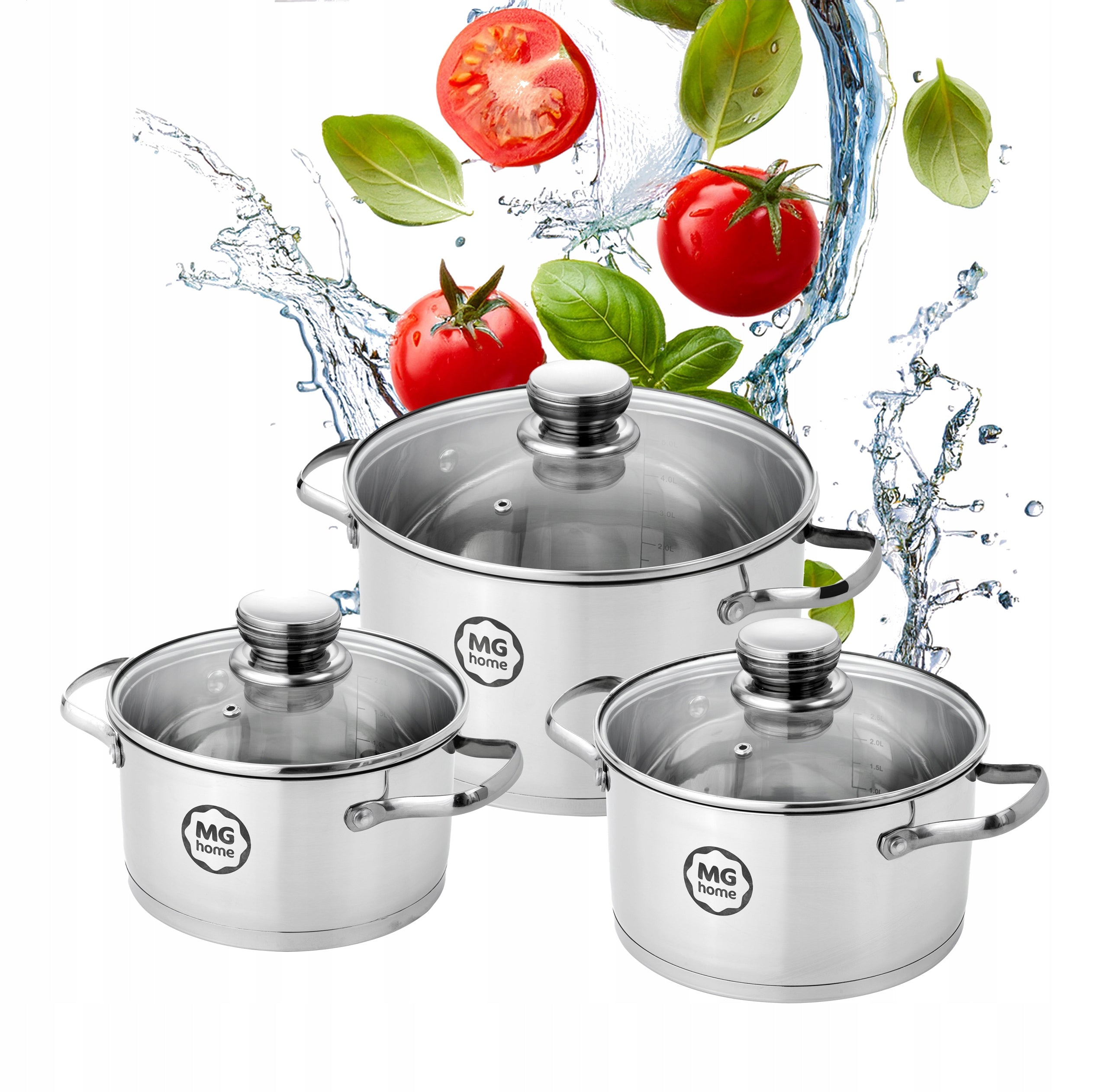 MG HOME SATINO POT SET 6 EL STAINLESS STEEL MAGDA GESSLER