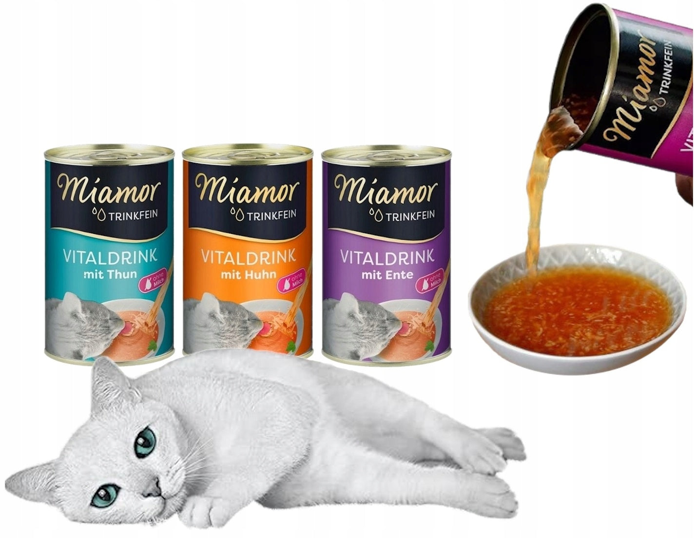 MIAMOR VITALDRINK CAT DRINK MIX OF FLAVORS 3x135ml