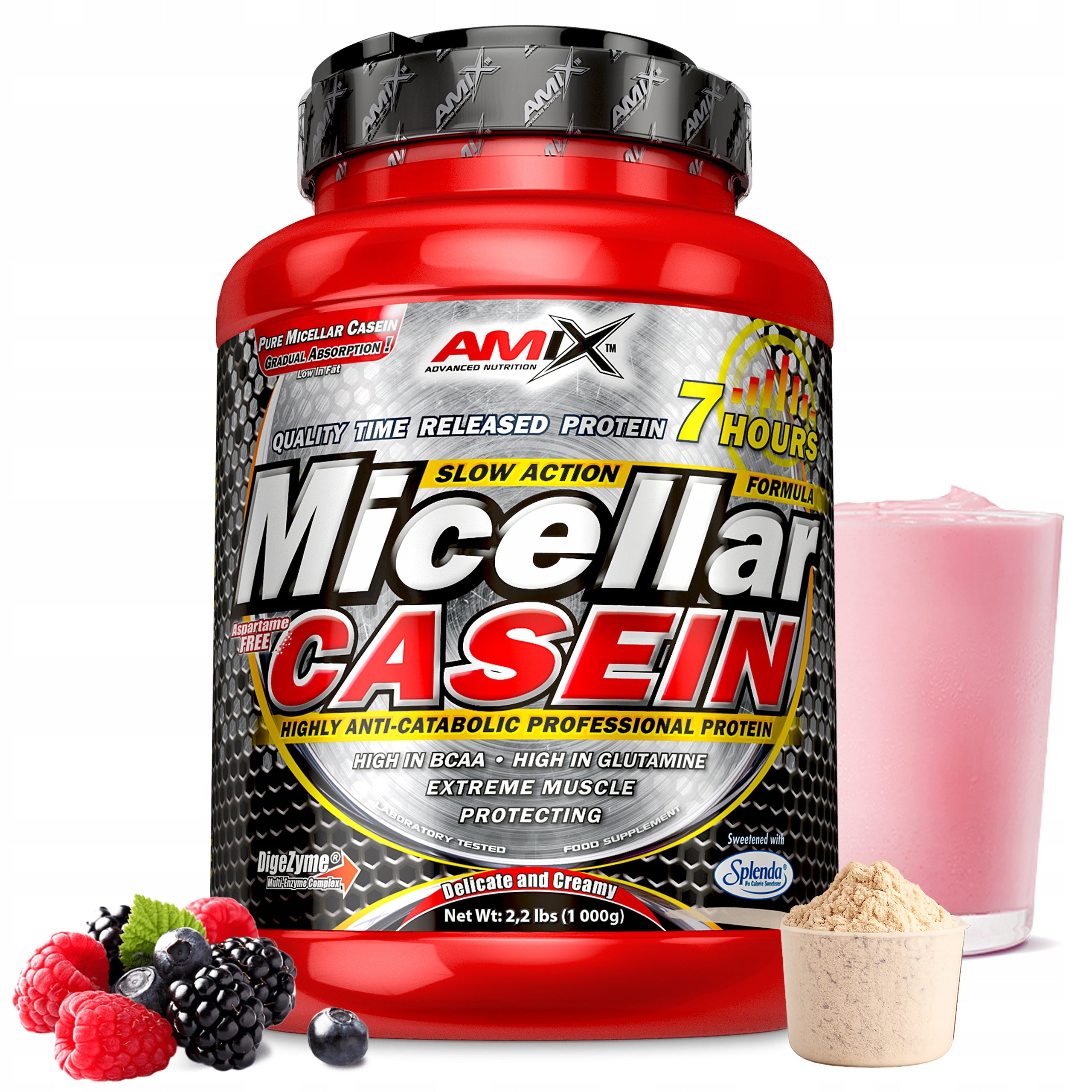 MICELLAR CASEIN 1kg Amix Forest Fruits - Protein Night Conditioner Protein