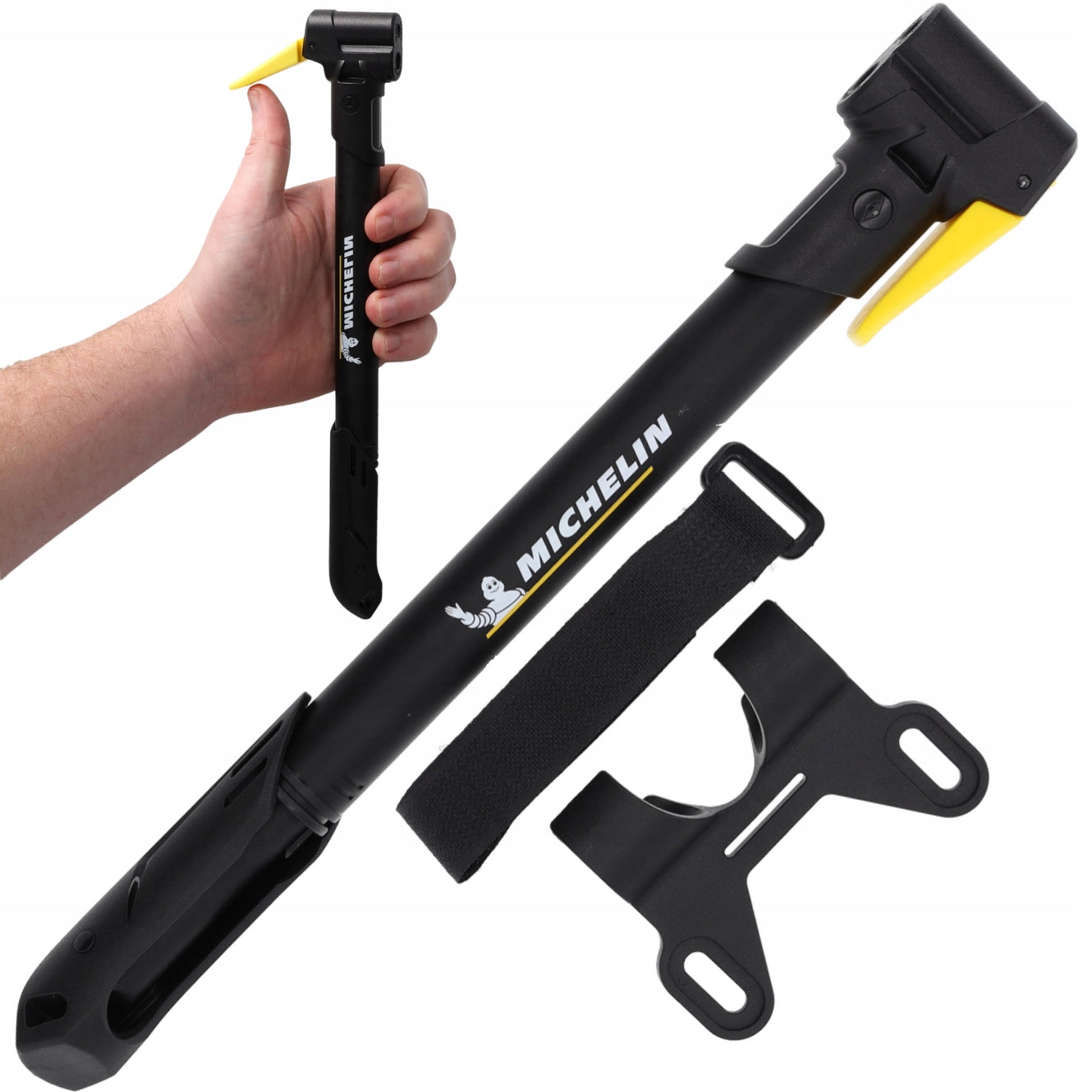 MICHELIN Handheld Bike Pump 8 BAR with Tilt ALUMINUM Lightweight DUAL HEAD
