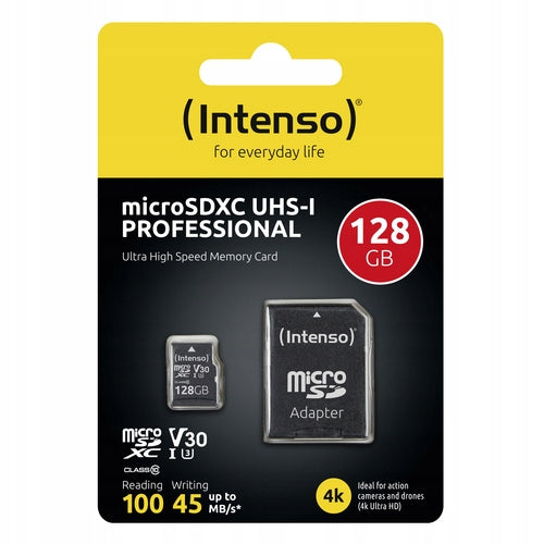 MICRO MEMORY SDXC 128GB C10 W/ADAPTER 3433491 INTENSO Card capacity 128 GB