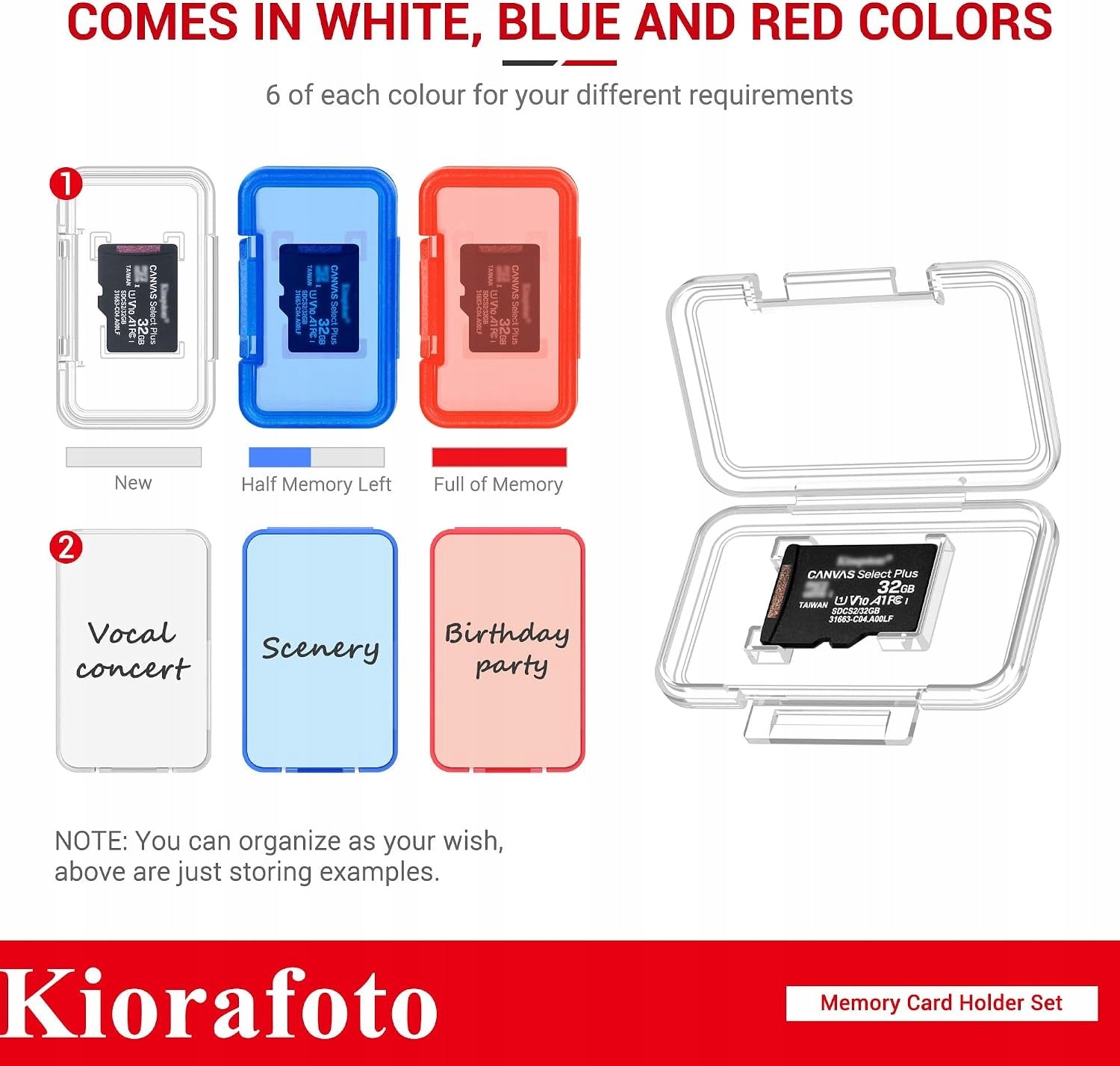 MICRO SD CARD CASE 18 PACKS 3 COLORS SET Manufacturer no brand