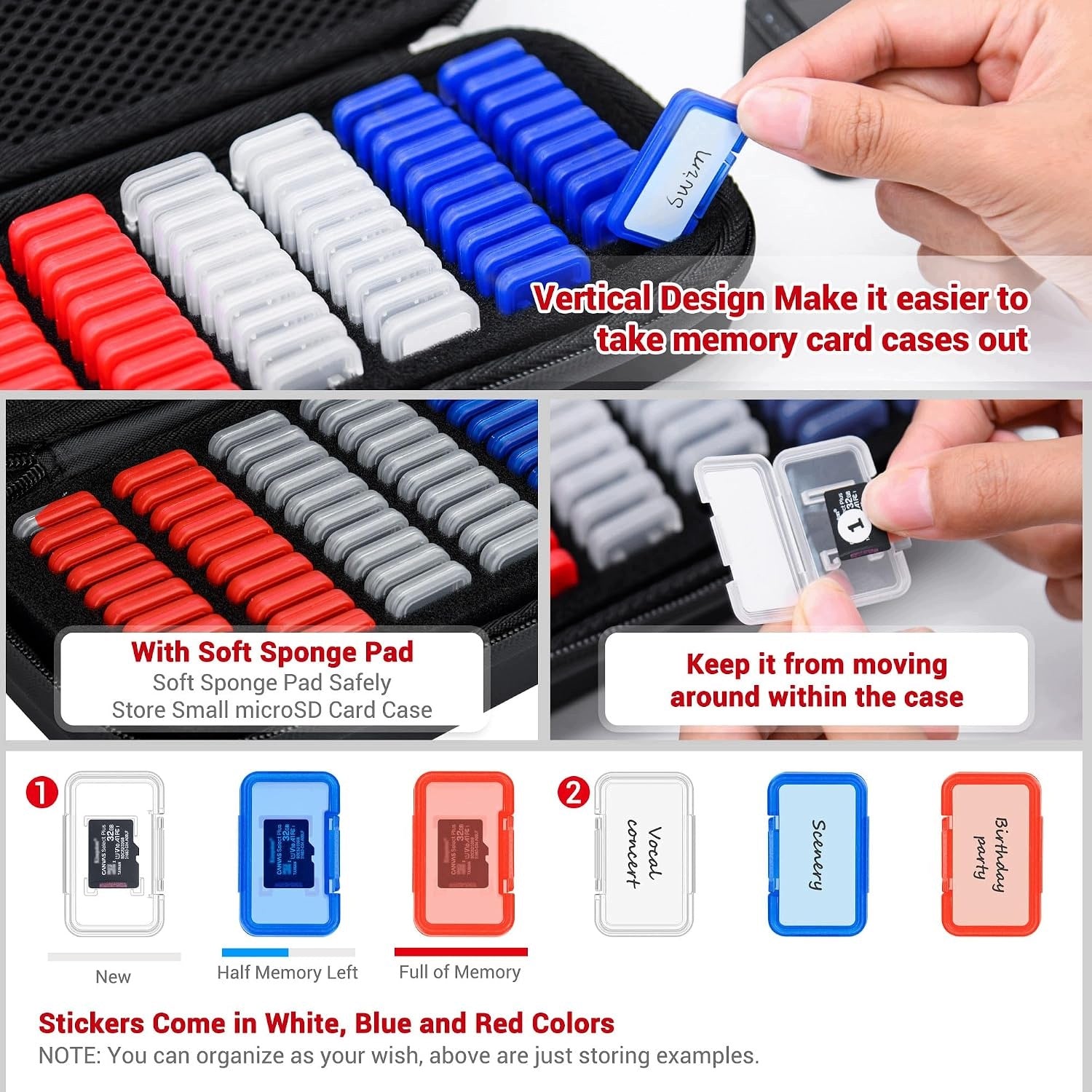 MICRO SD CARD CASE 60 PIECES EVA WATERPROOF ORGANIZER Manufacturer no brand