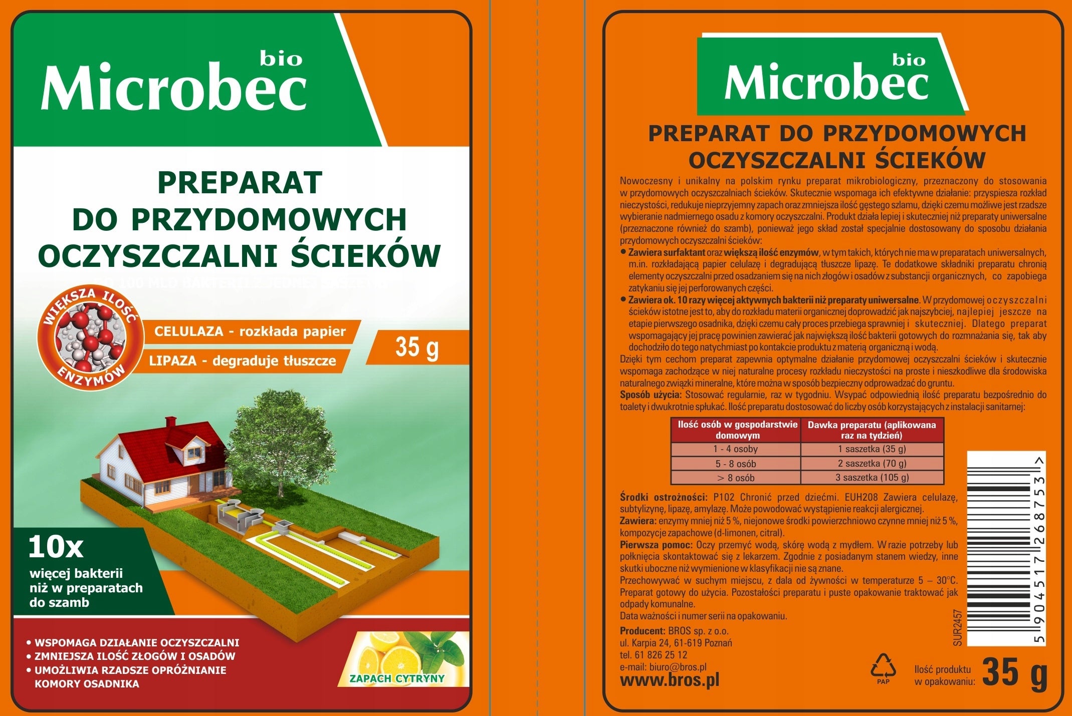 MICROBEC BIO Activator for home sewage treatment plants 35g x 18 pcs. Manufacturer code 1832