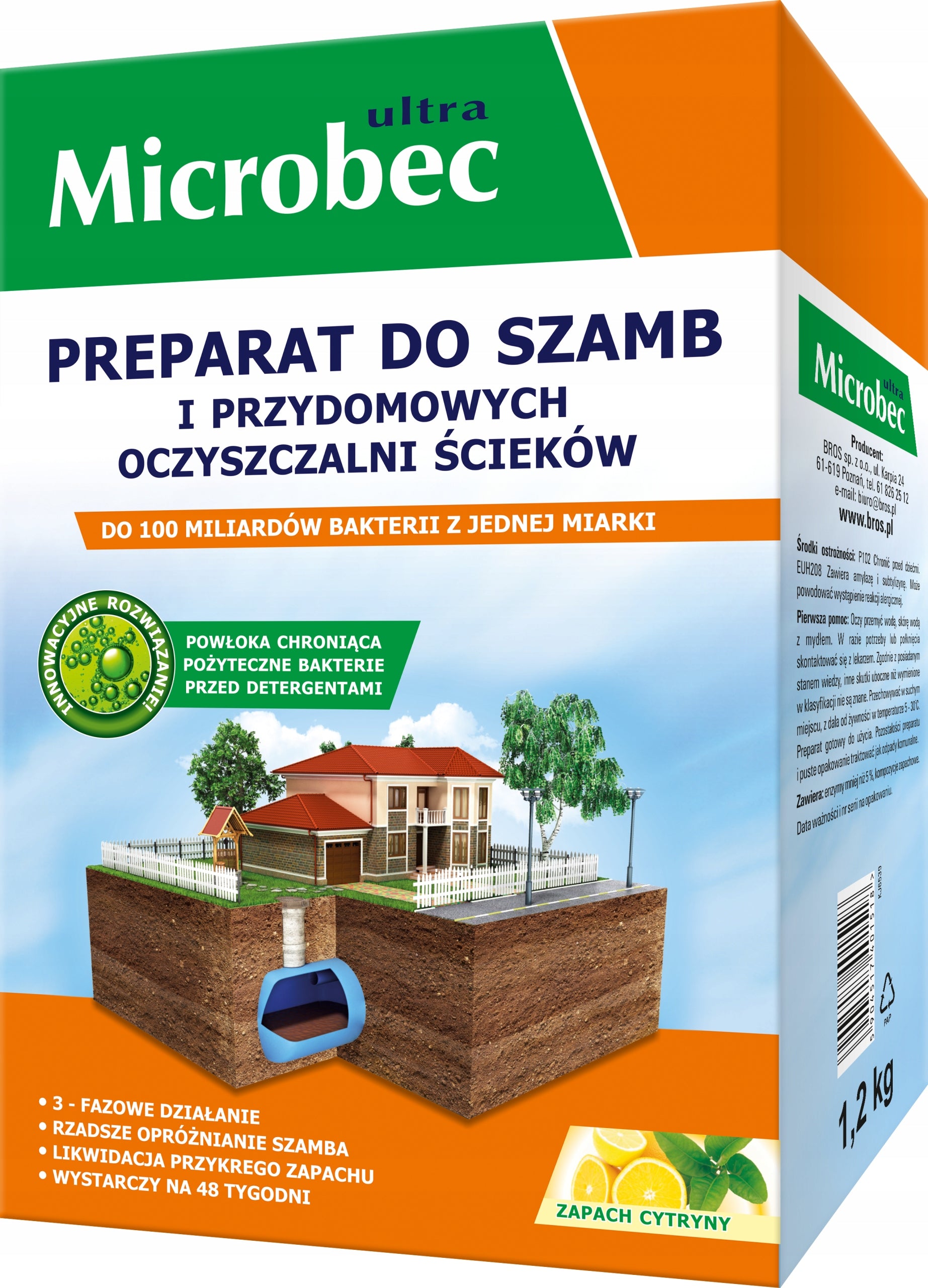MICROBEC ULTRA Preparation for septic tanks 1,2 kg – lemon smell