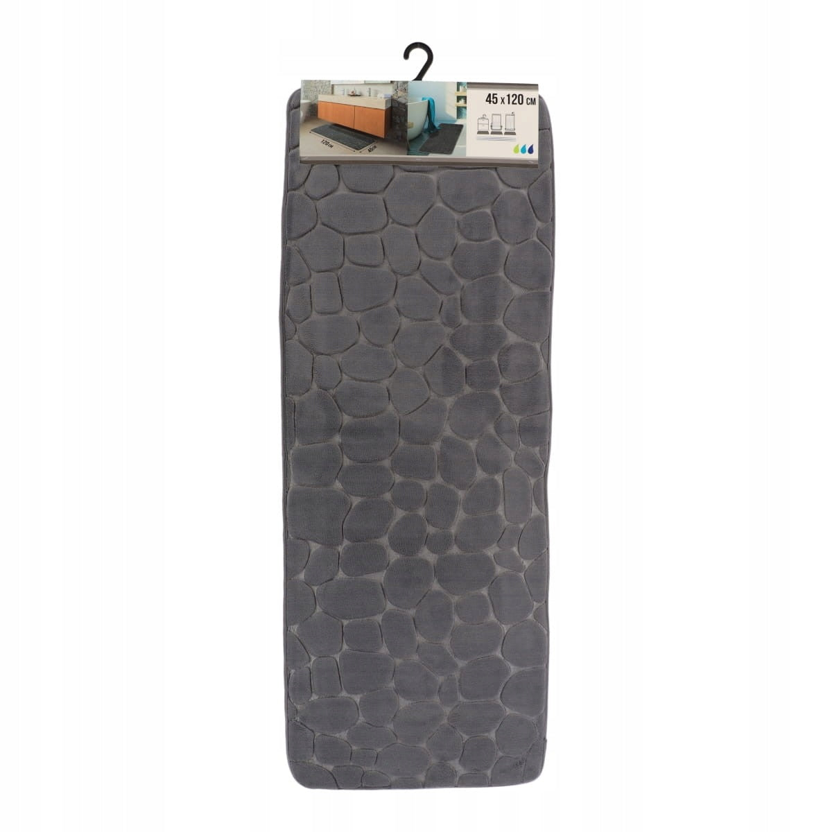 MICROFIBER BATHROOM MAT RUG 45X120 GRAPHITE Brand no brand