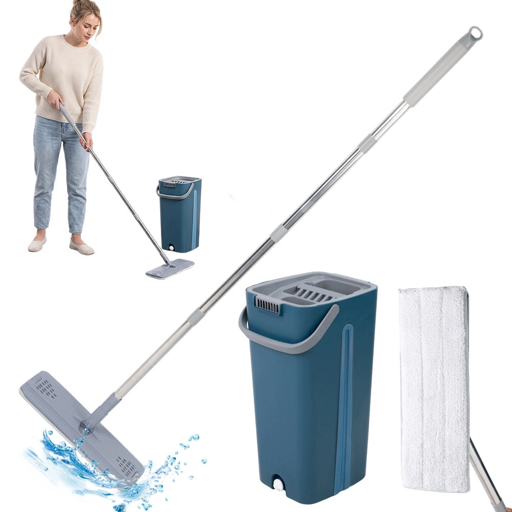 MICROFIBER BLUE BUCKET FLAT MOP FOR WALL WINDOW FLOORS