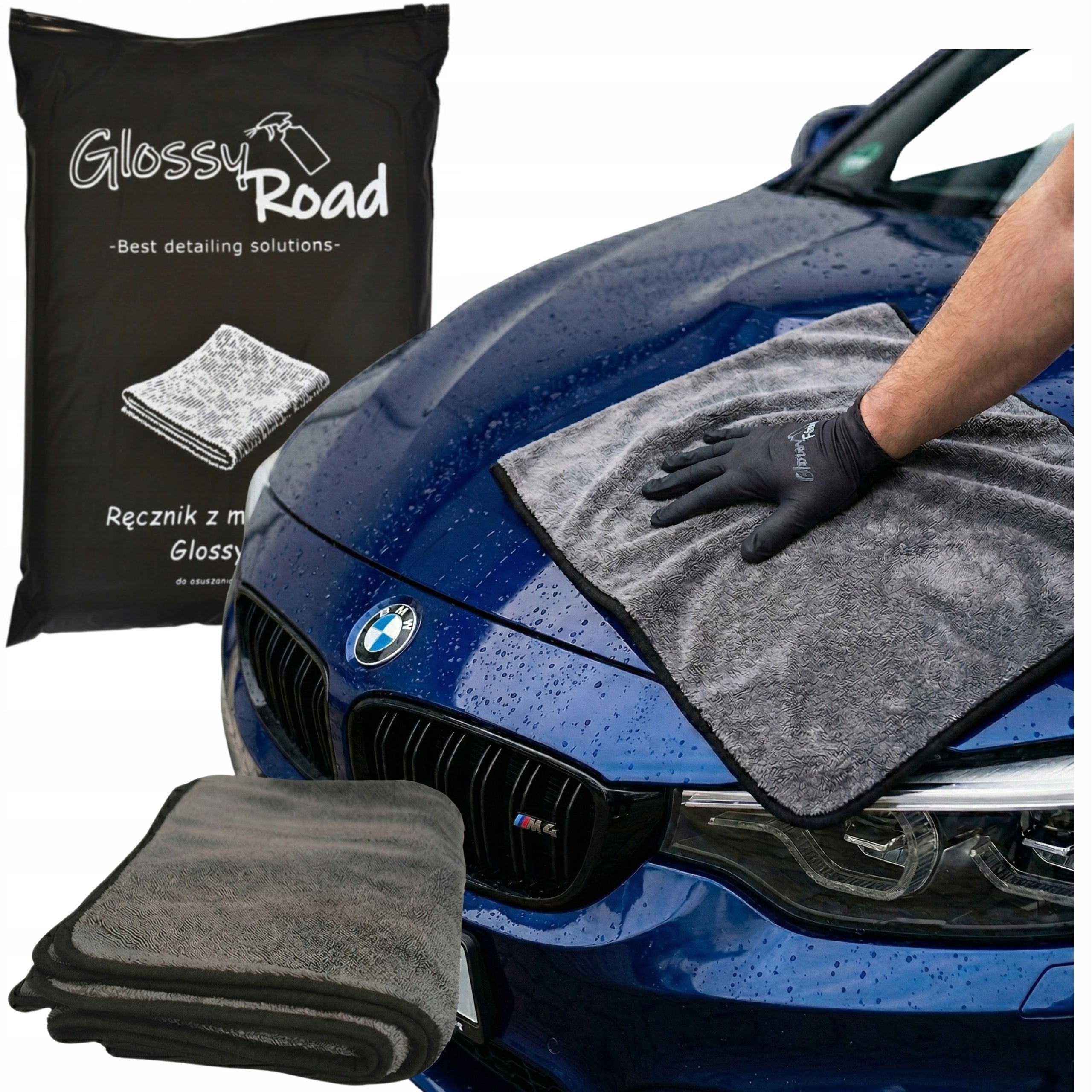 MICROFIBER CAR DRYING AND CARE TOWEL 60x80CM 1000GSM