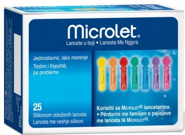 MICROLET, coloured lancets, 25 pieces for Contour Plus, Contour TS
