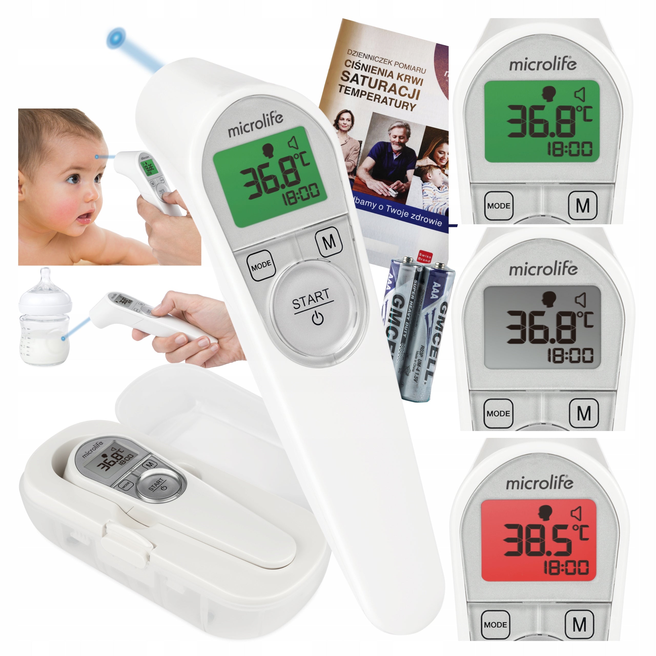 MICROLIFE INFRARED MEDICAL NON-CONTACT THERMOMETER NC 200 2in1 +BATTERIES