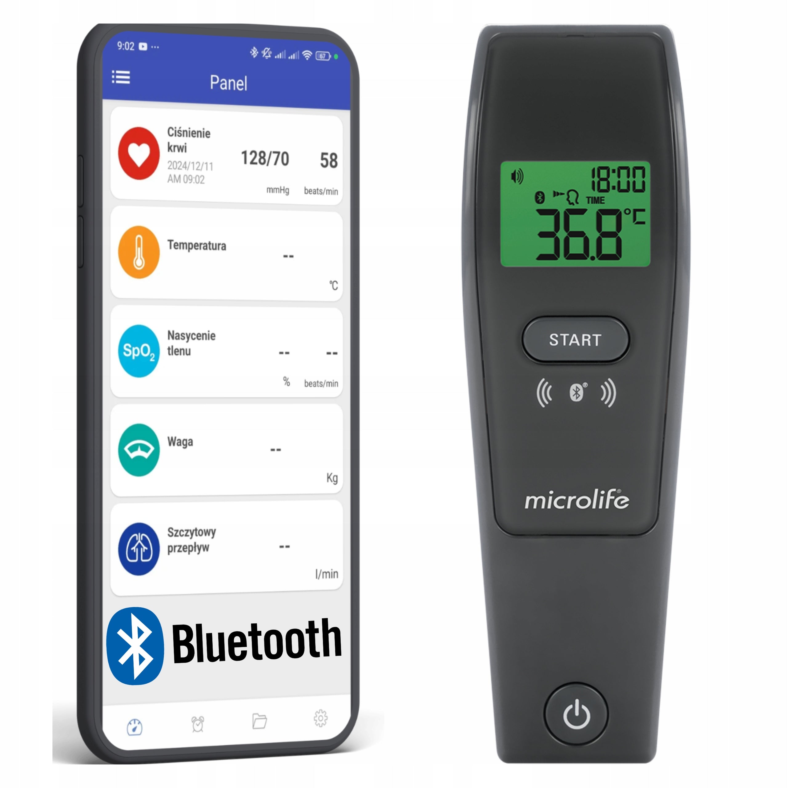 MICROLIFE NC 150 BT NON-CONTACT THERMOMETER +ETUI Medical device yes