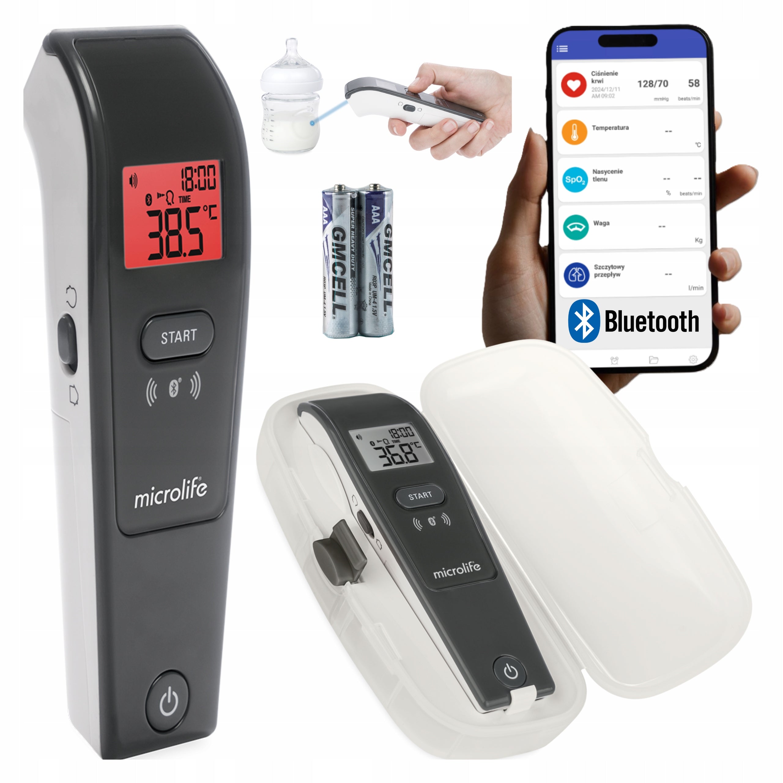 MICROLIFE NC 150 BT NON-CONTACT THERMOMETER +ETUI