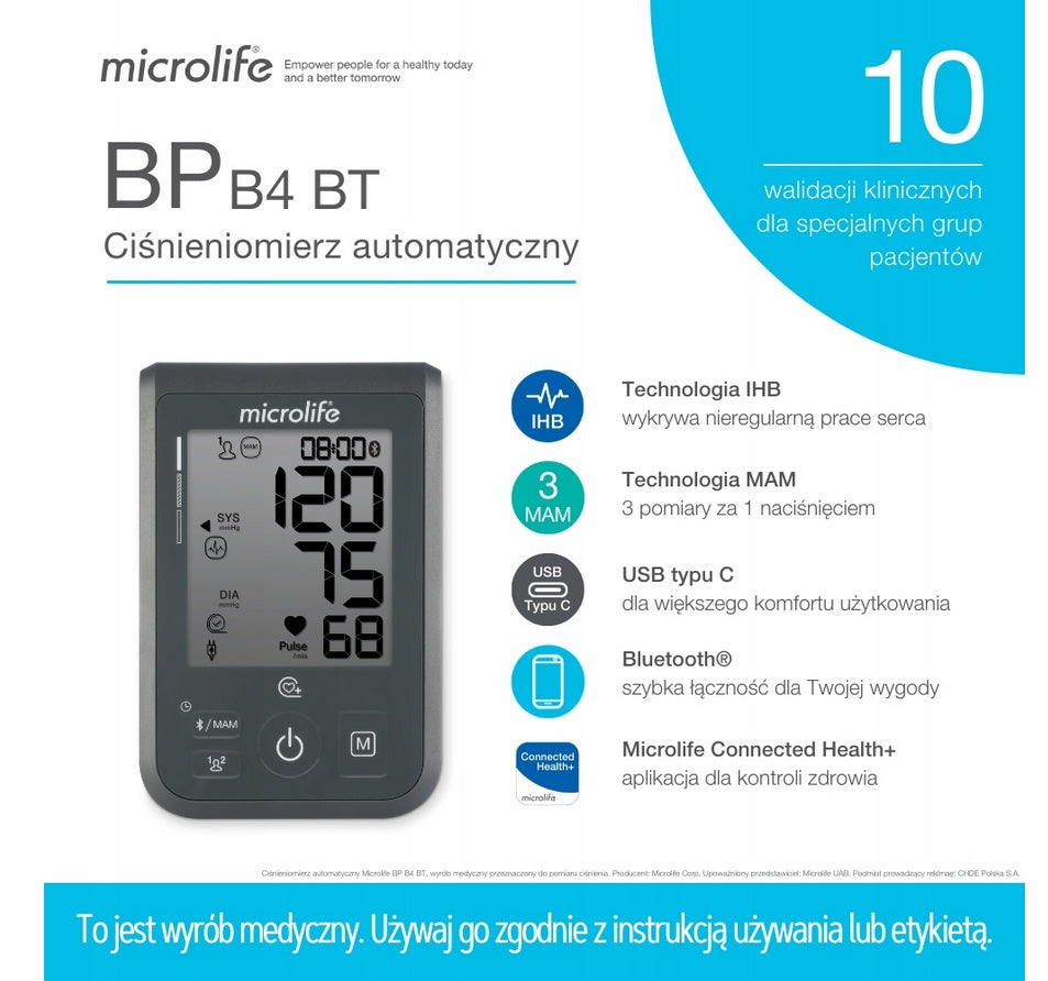 MICROLIFE VALIDATION Shoulder Blood Pressure Monitor Automatic BP B4 Bluetooth Medical device yes