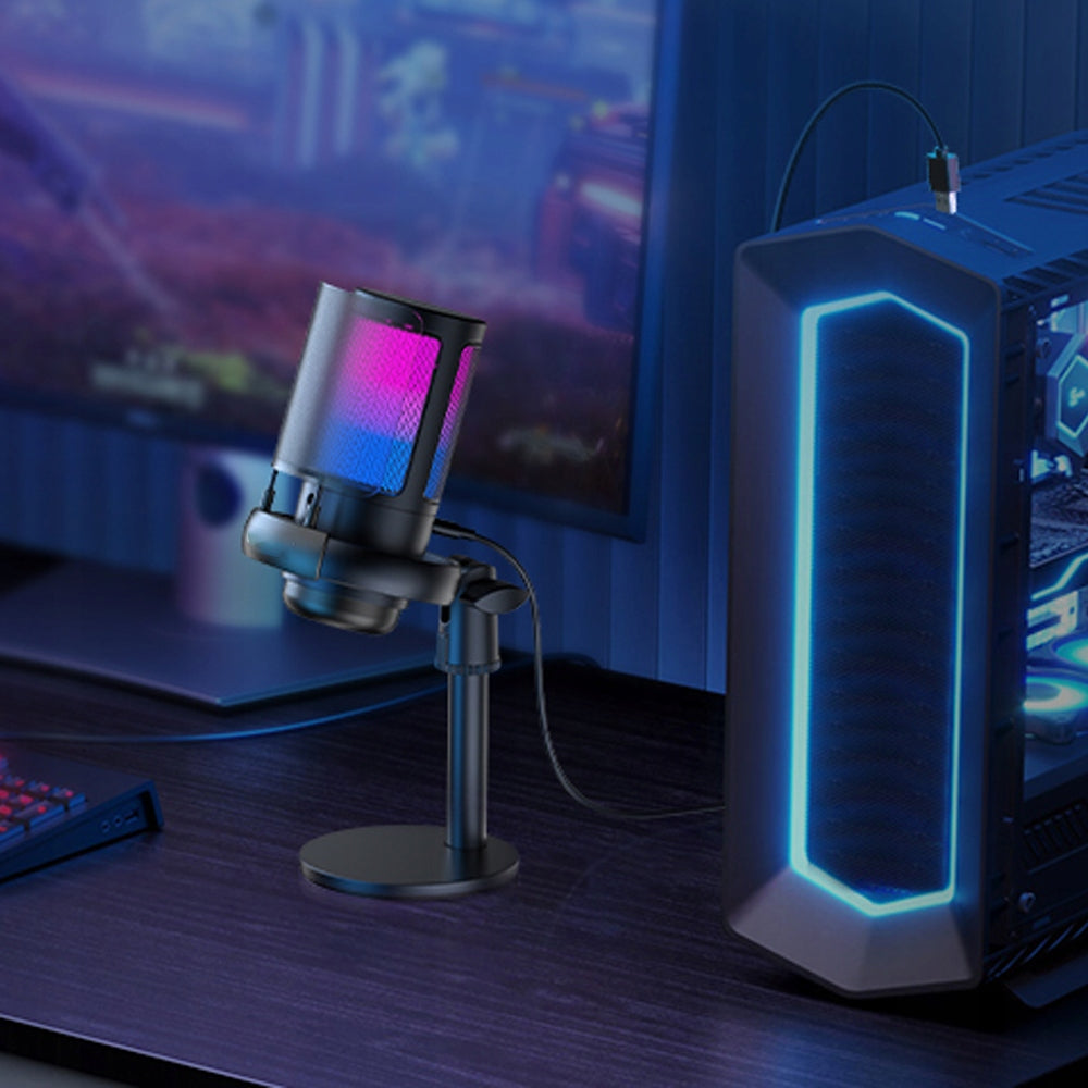 MICROPHONE FOR GAMING AND STREAMING USB RGB CARDIOID WITH POP FILTER BLACK Manufacturer code 6SV0227BK3231