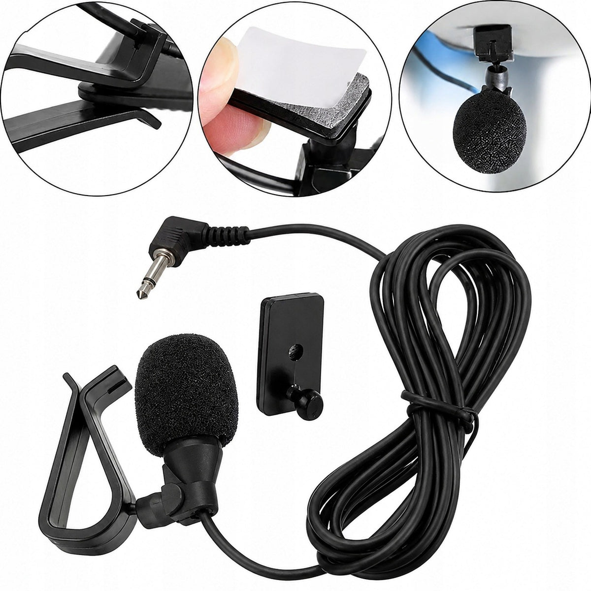 MICROPHONE FOR RADIO/GPS/DVD CAR WITH CLIP/TAPE PLUG 2,5mm CABLE 1 m Packaging status original