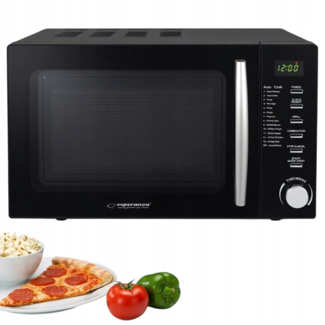 MICROWAVE OVEN MICROWAVE POWERFUL 20L 1200W 14 programS GRILL BLACK