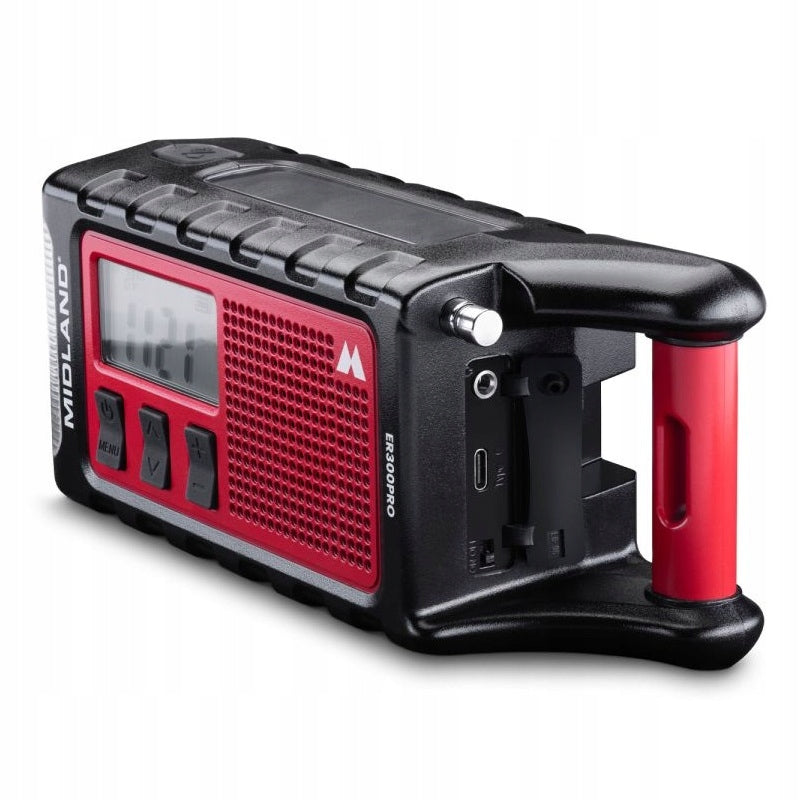MIDLAND ER300 PRO SOLAR ALARM RADIO AM/FM POWERBANK 10000 DYNAMO USB-C Packaging status original