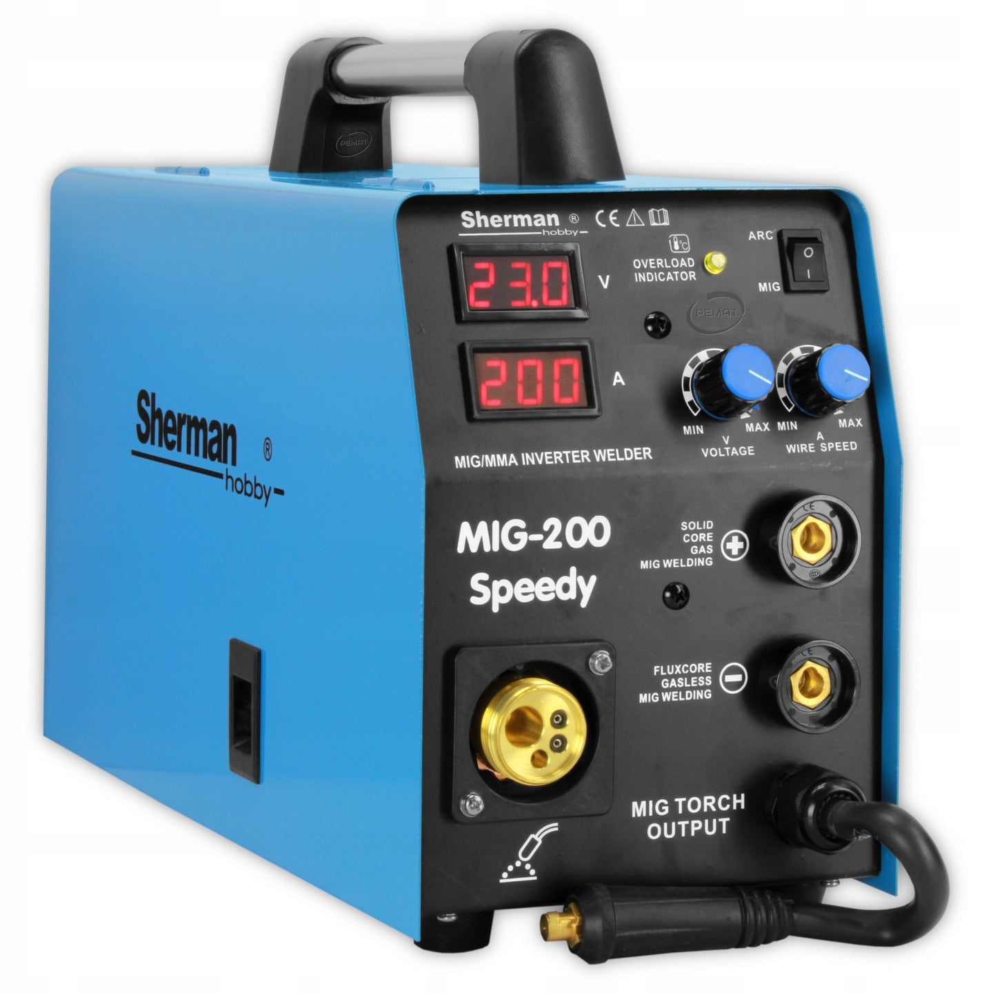 MIG MAG 200A MMA Sherman MIGOMAT 230V Speedy MIG 200 euro MB15 Packaging status original