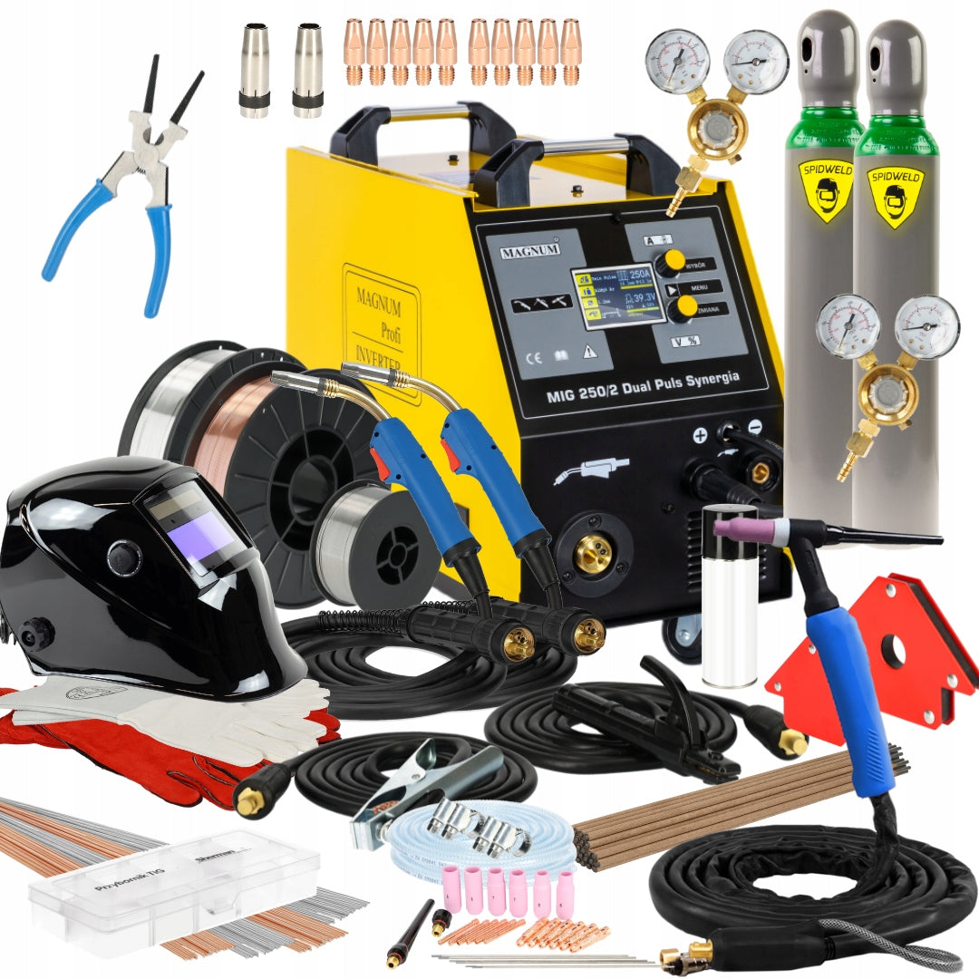 MIG/MAG 250A Dual Pulse Synergy Magnum MIG 250/2 migomat 230V 400V
