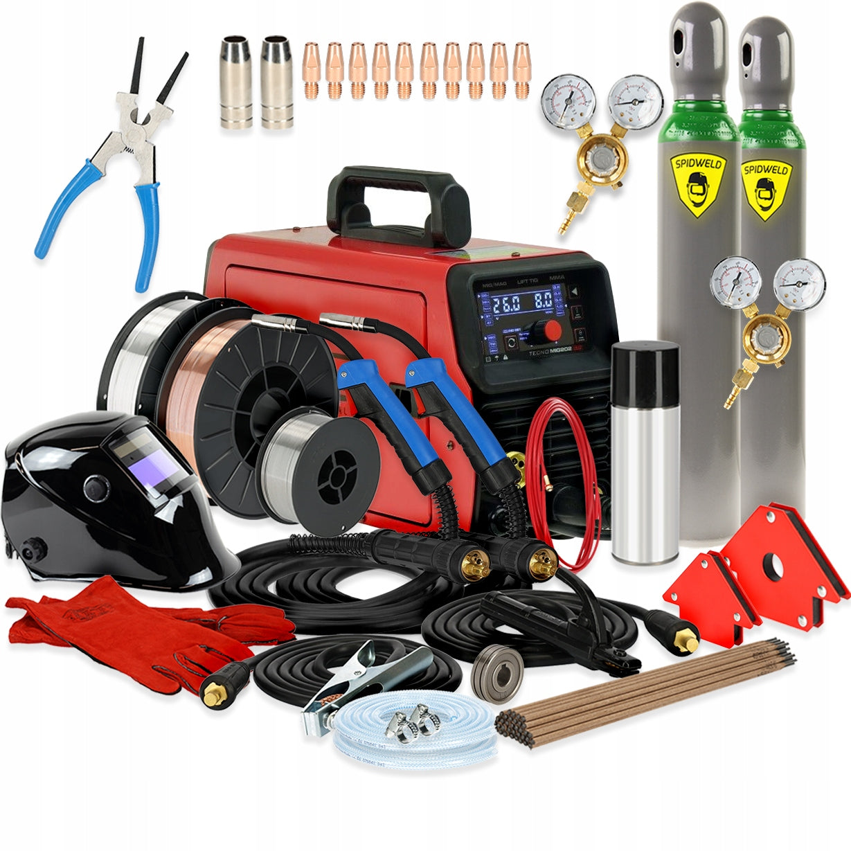 MIG MMA TIG LIFT 200A SYNERGY 230V IDEAL 202 LED Set