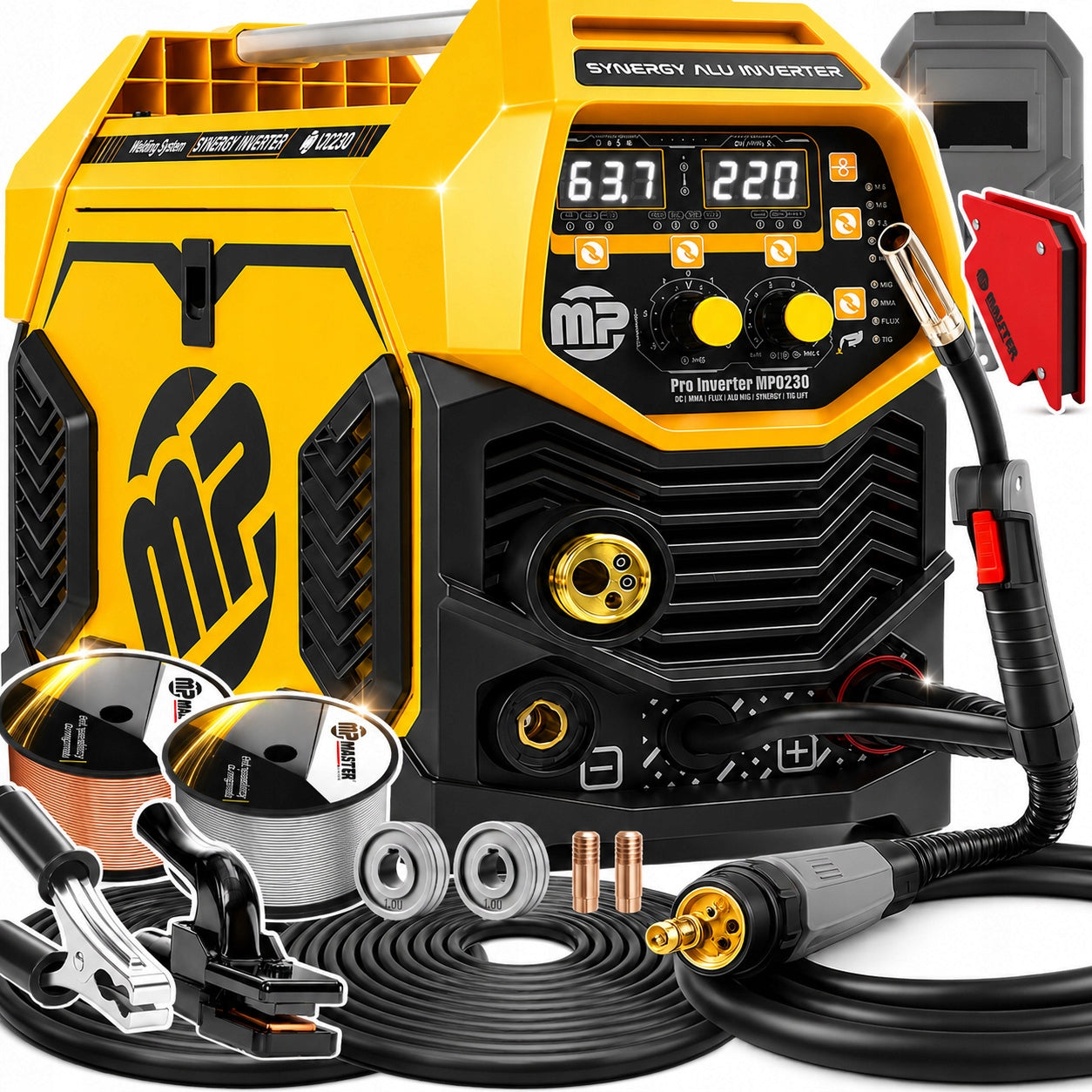 MIG welder for ALUMINIUM Inverter synergy Majster PRO migomat MP0230