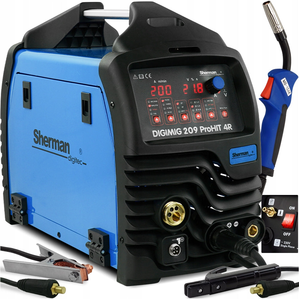 MIGOMAT 200A Sherman DIGI MIG 209 Pro HIT ALU Synergy 4R TIG 230V