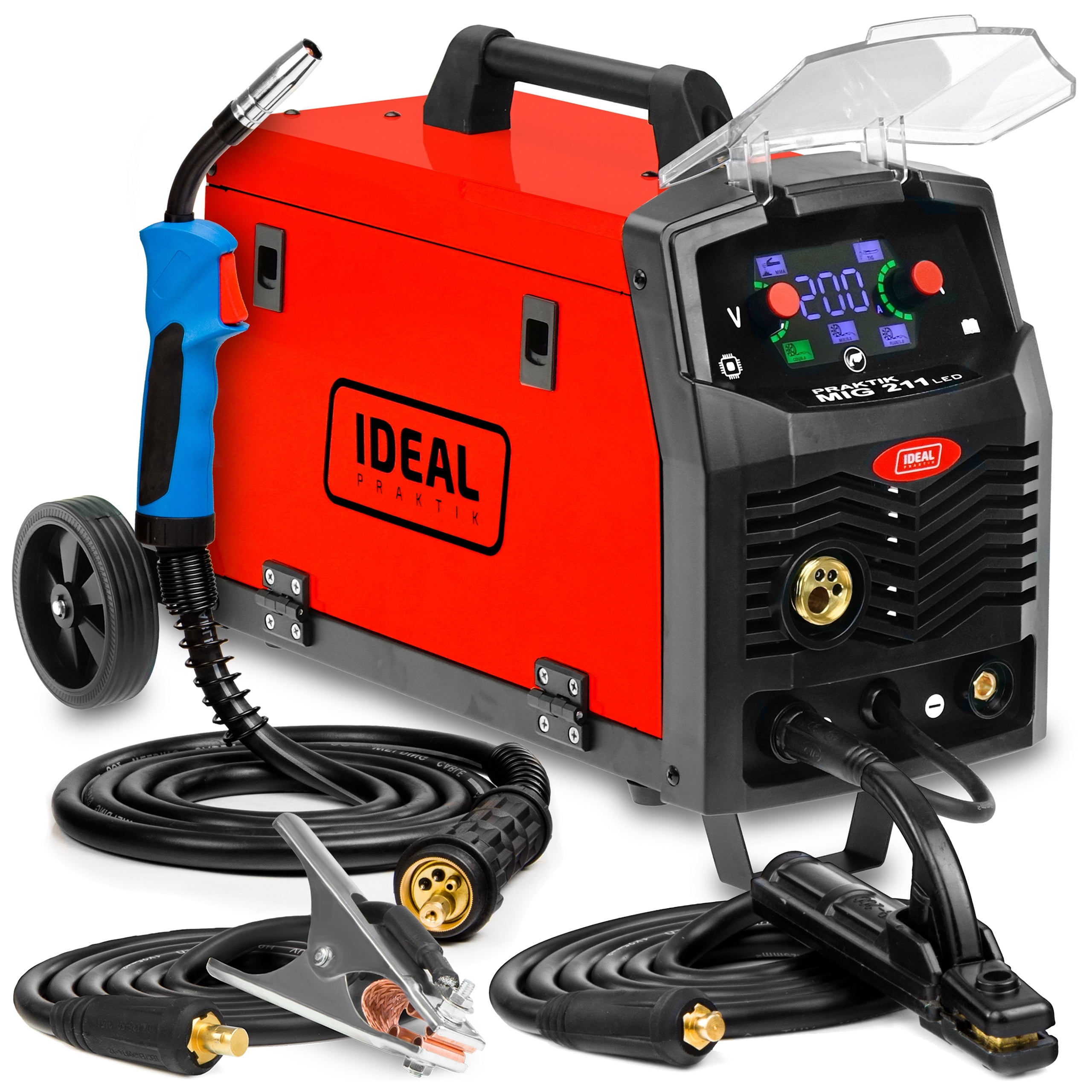 MIGOMAT WELDING MACHINE IDEAL PRAKTIK MIG 211 SYNERGY LED MMA TIG 200A 230V FLUX