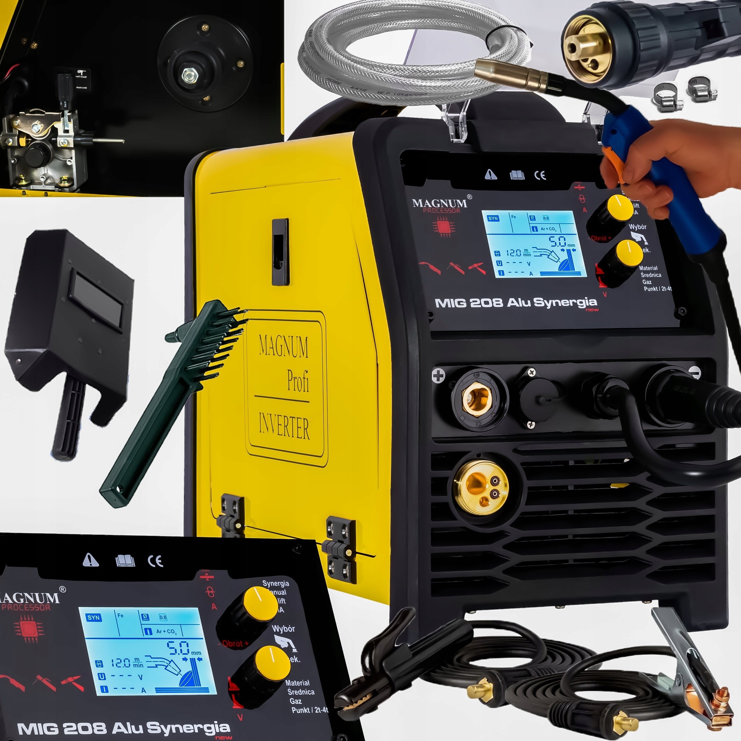 MIGOMAT WELDING MACHINE MAGNUM MIG 208 ALU SYNERGY TIG MMA 3W1 200A