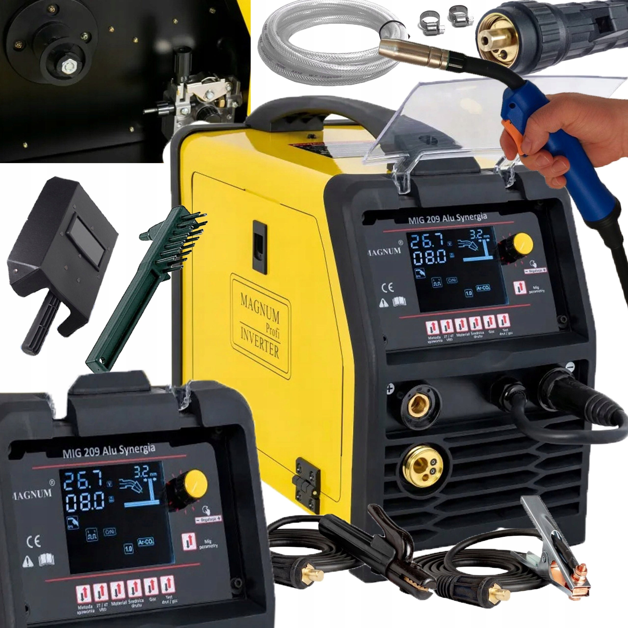 MIGOMAT WELDING MACHINE MAGNUM MIG 209 ALUMINIUM SYNERGY MMA TIG 200A 230V LCD