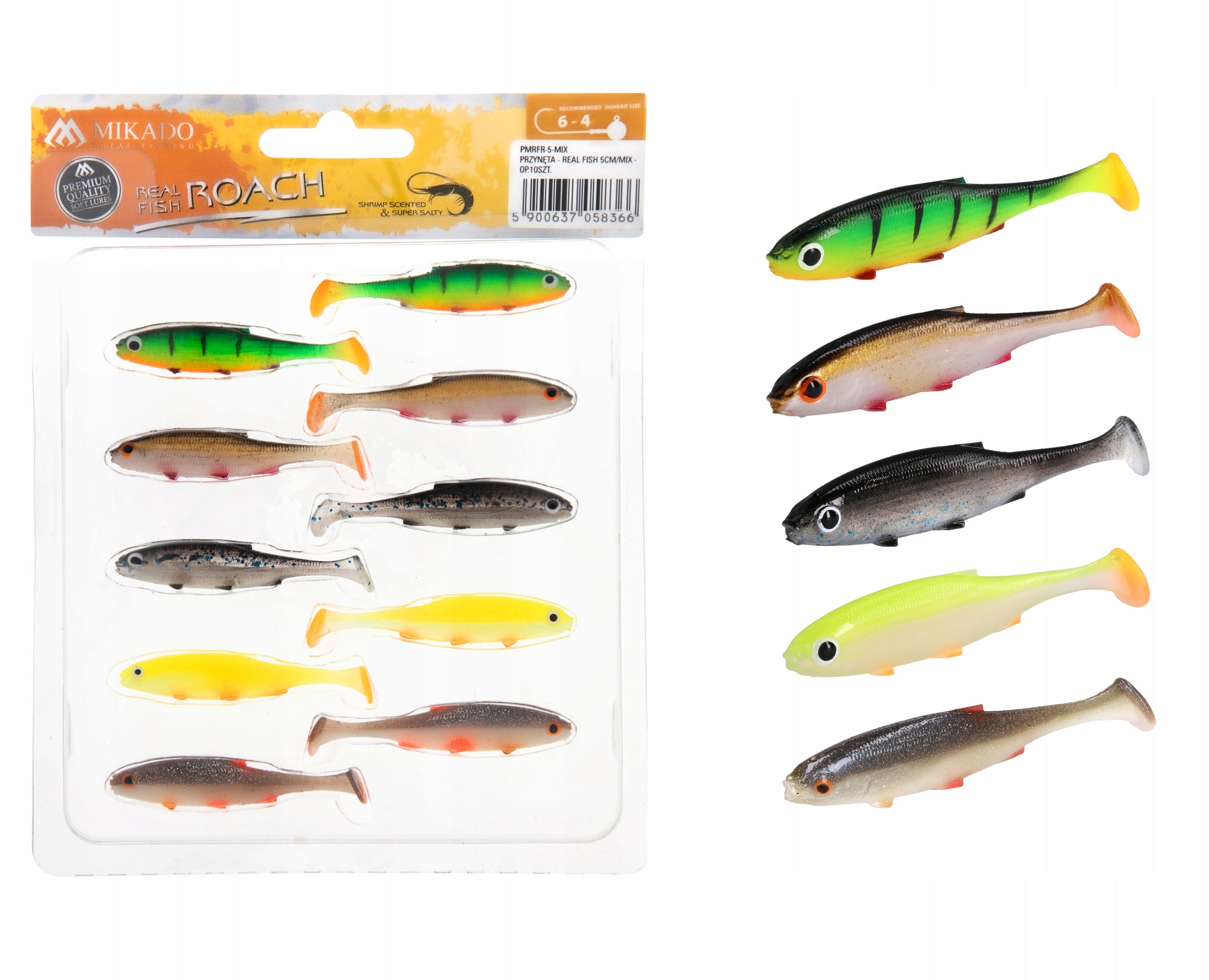 MIKADO REAL FISH ROACH bait 5cm MIX 10 pieces