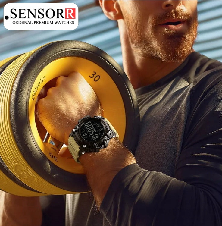 MILITARY MEN'S WATCH SHOCKPROOF WATERPROOF LARGE LED SCREEN SENSORR Brand Sensorr