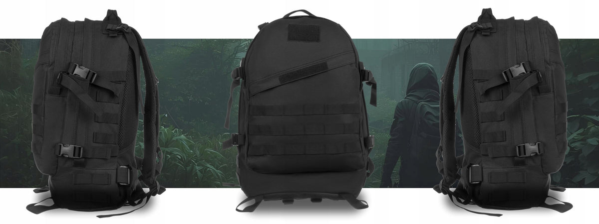 MILITARY TACTICAL BACKPACK MOLLE SURVIVAL TREKKING EVACUATION BLACK Packaging status original