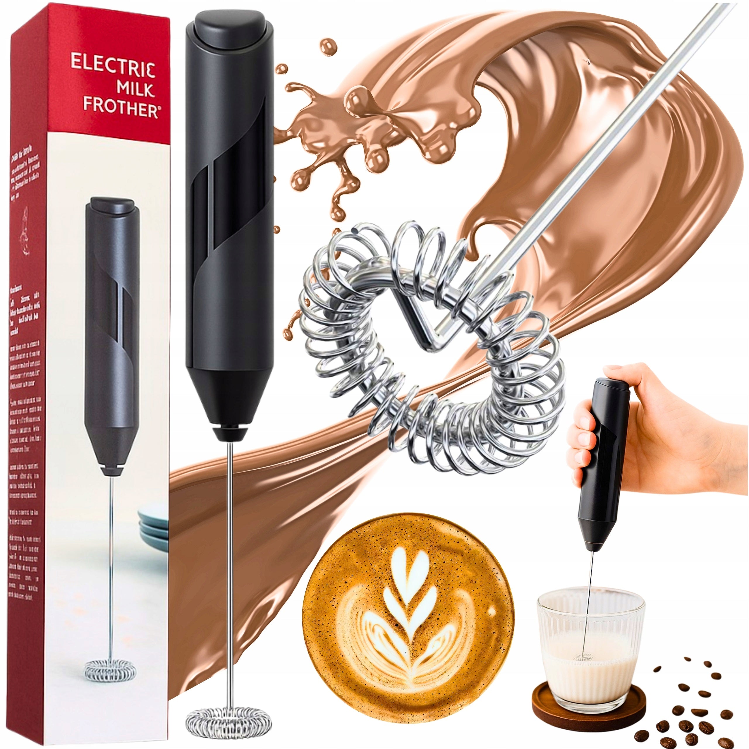 MILK FROTHER ELECTRIC COFFEE COCOA MINI MIXER BATTERY OPERATED MONTESSA