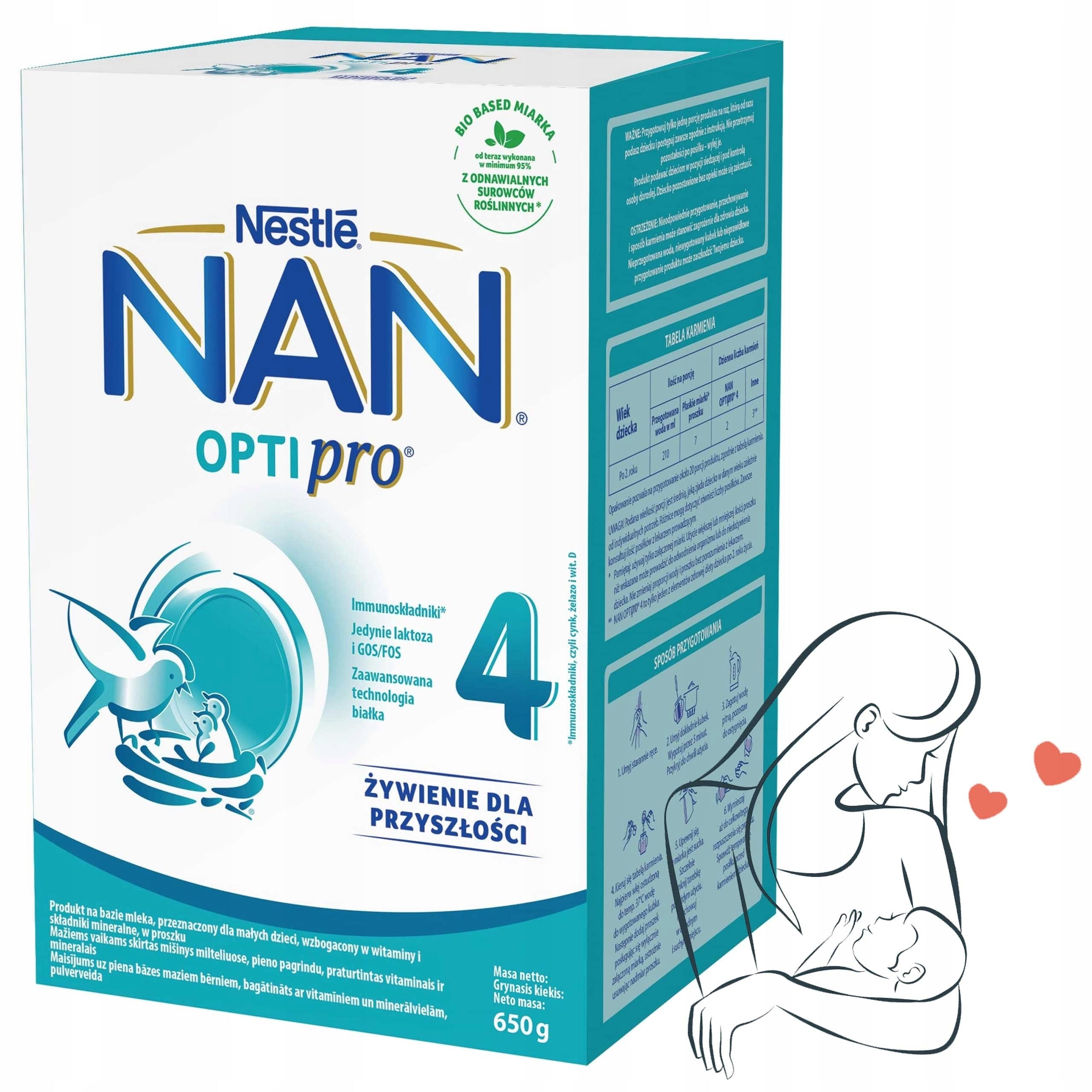 MILK POWDER FOR CHILDREN AFTER 2 YEARS NESTLE NAN OPTIPRO 4 CARTON 650g