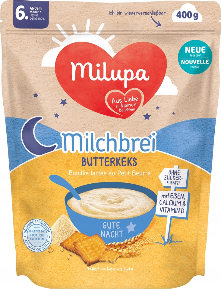 MILUPA PORRIDGE WITH BUTTER BISCUIT KEKS 400g 6m