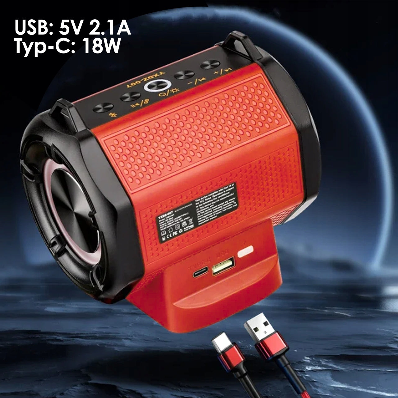 MILWAUKEE BLUETOOTH BATTERY SPEAKER 18V BATTERY Color red