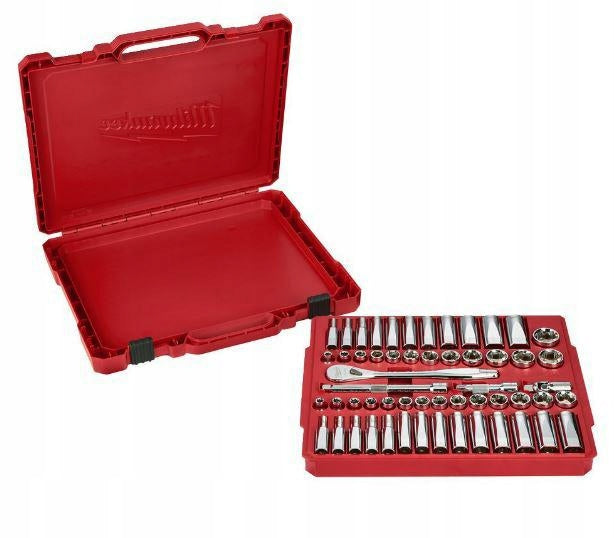 MILWAUKEE SOCKET SET 56 pcs 3/8 WITH RATCHET - METRIC AND INCH MILW
