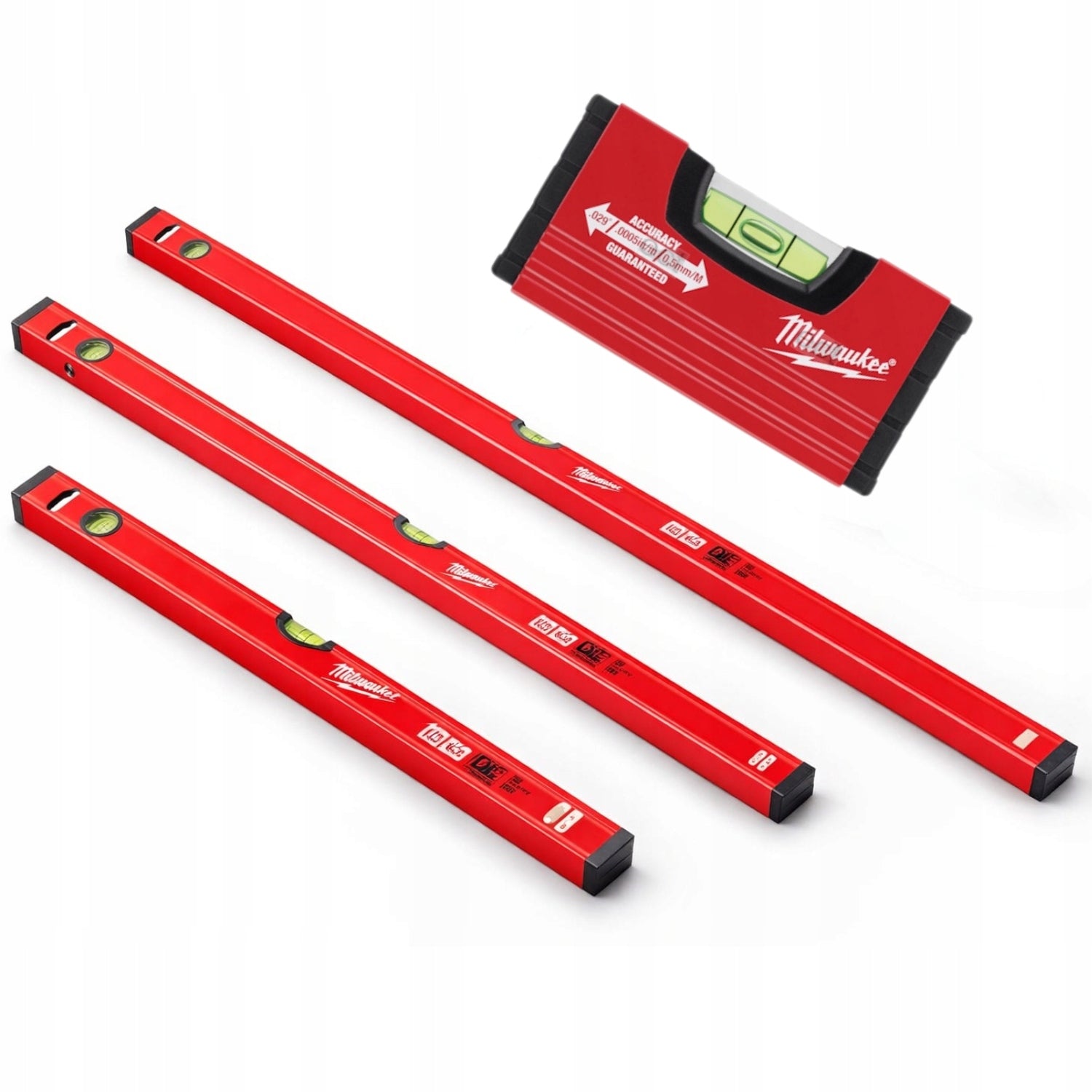 MILWAUKEE Slim level set 10/60/120/180 cm accurate measurements