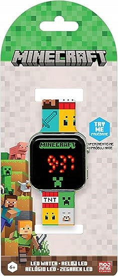 MINECRAFT AUTOMATIC DIGITAL WATCH WITH PLASTIC STRAP Packaging status original