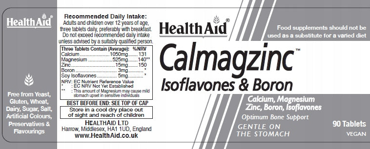 MINERALS Calcium Magnesium Zinc Boron HIGH DOSE - 90 tabl Brand Health Aid